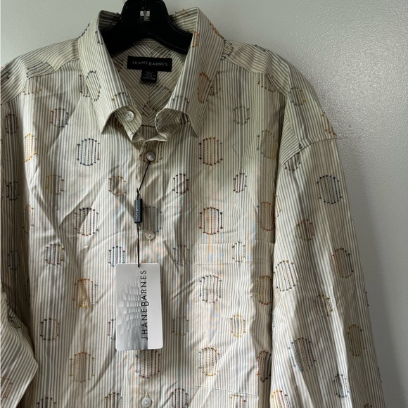 Jhane Barnes Embroidered Textured Yarn Shirt Men Size 1XT/1XH - Picture 8 of 16